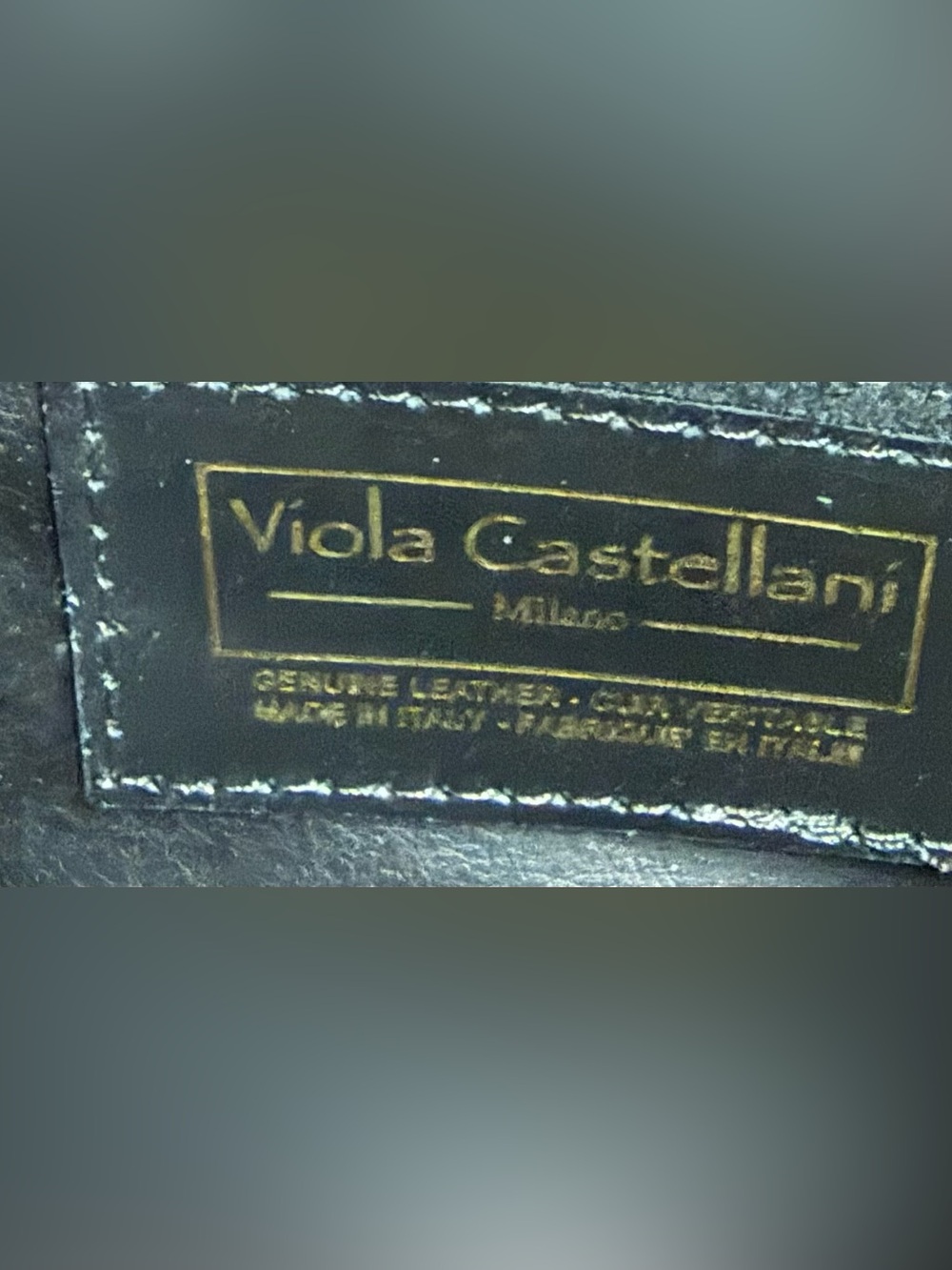 Classic Viola Castellani Black Leather Chain Shoulder Bag - Gold Hardware - Picture 8 of 8